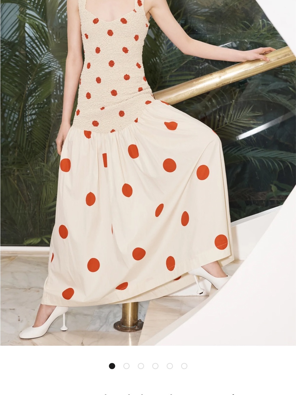 Free People Cream Maxi Dress with Red Polka Dots - Picture 6 of 6